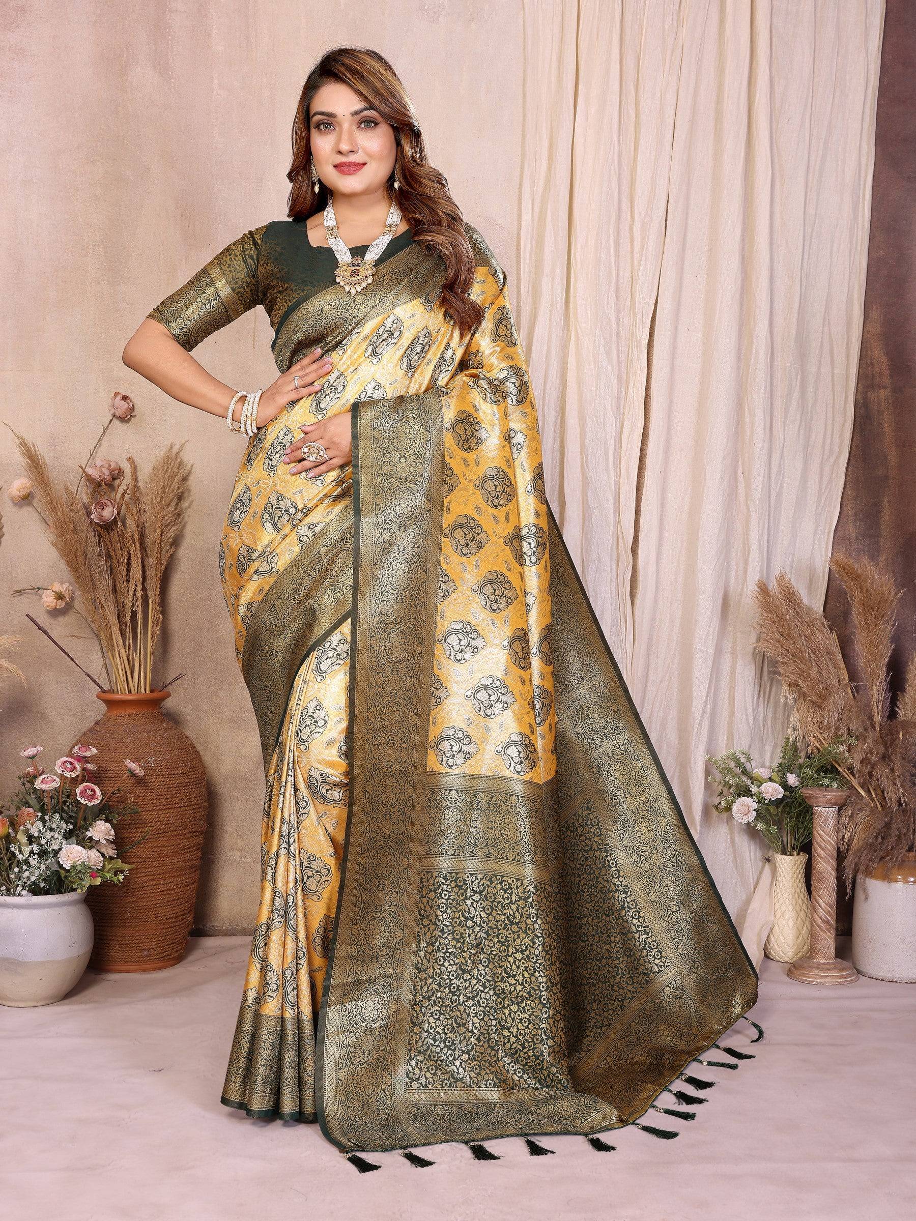 Anaita Banarasi Tissue Silk Saree | Grocsy