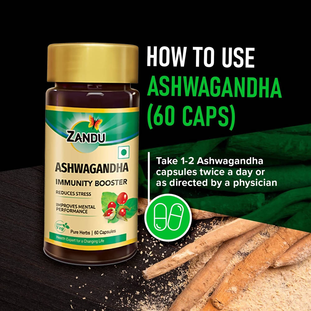 Zandu Ashwagandha Immunity Booster Capsules | Grocsy