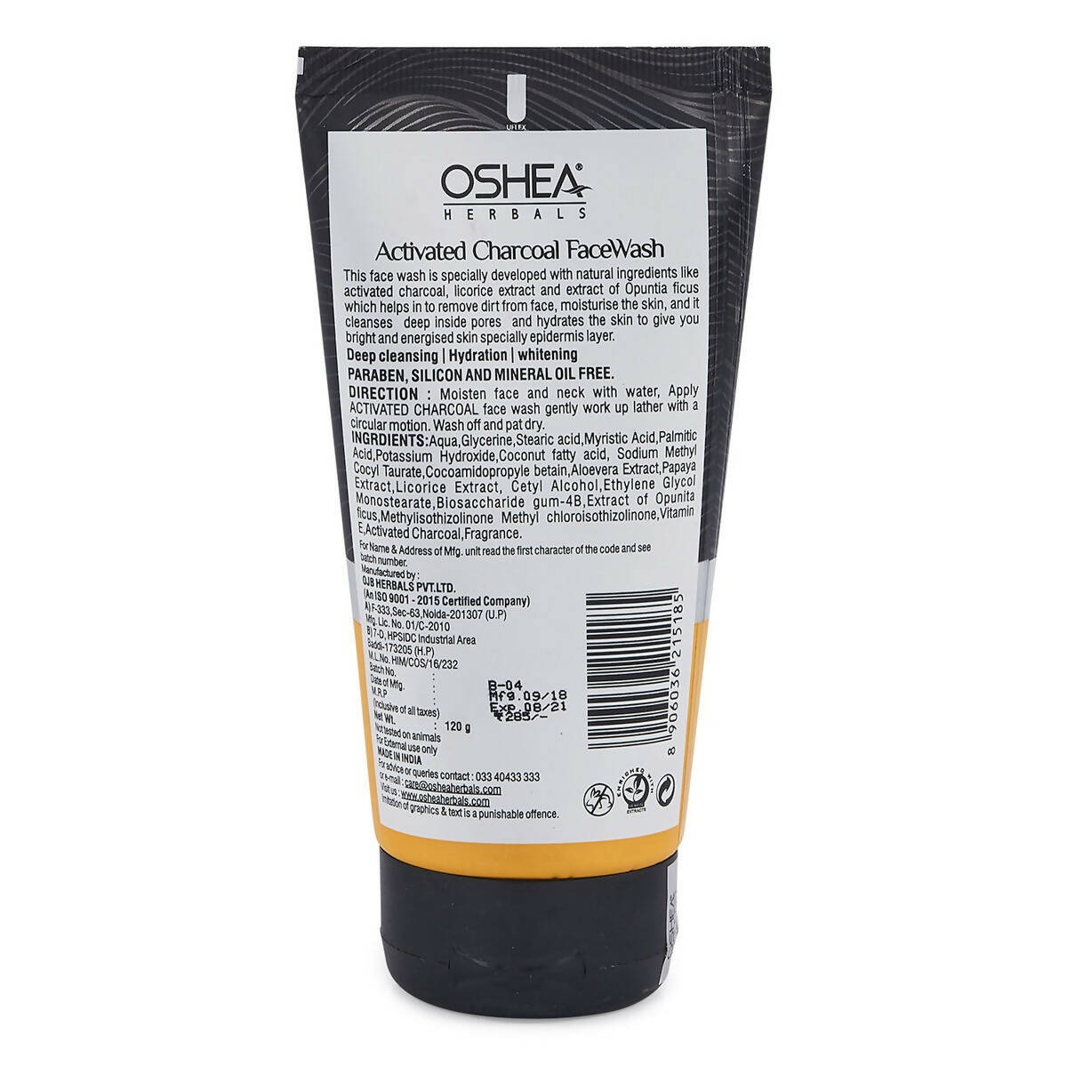 Oshea Herbals Activated Charcoal Face Wash | Grocsy