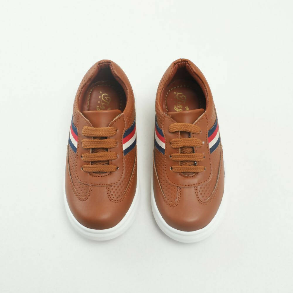 Tiny Bugs Boys Lace Up Casual Sheos - Tan | Grocsy