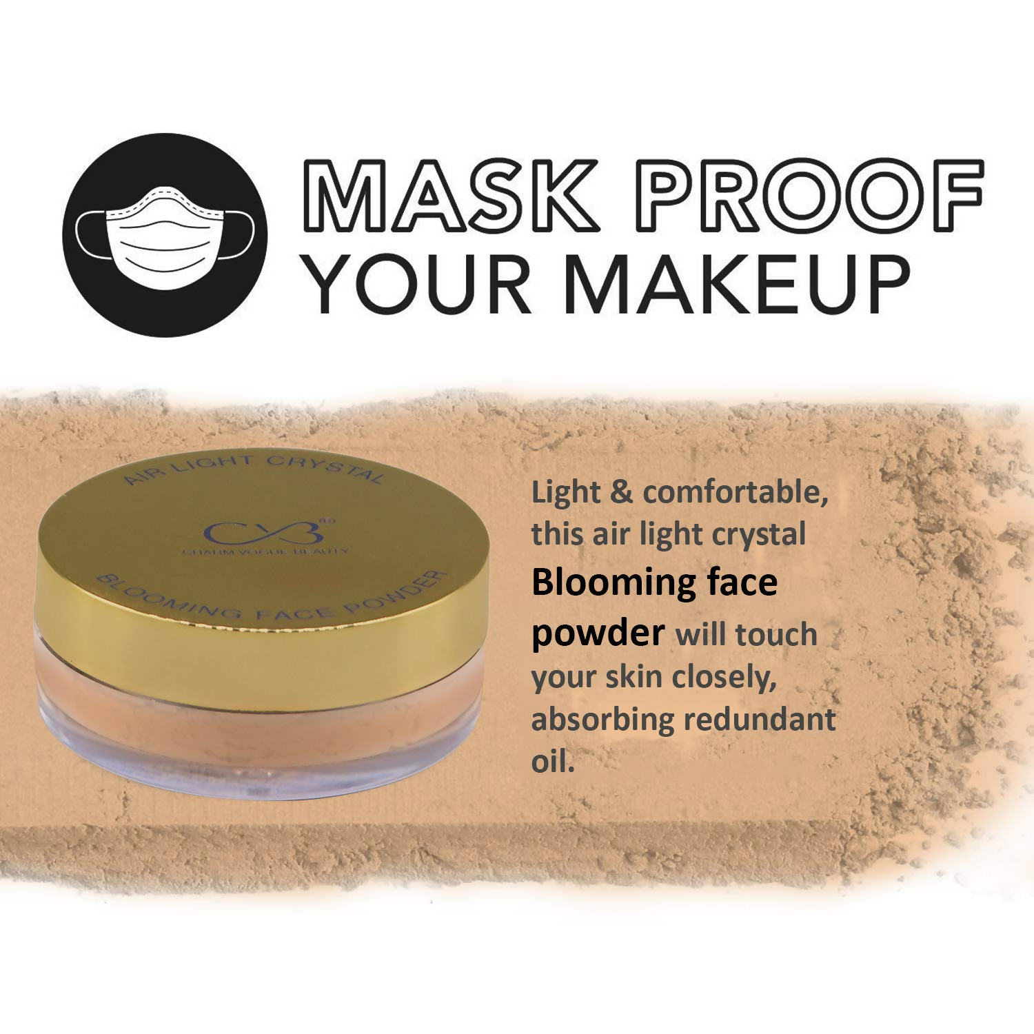 CVB C54 Blooming Loose Face Powder Air Light Crystal Oil Control Powder Shade 1 | Grocsy