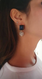Bling Accessories Swarovski Montana Earrings | Grocsy