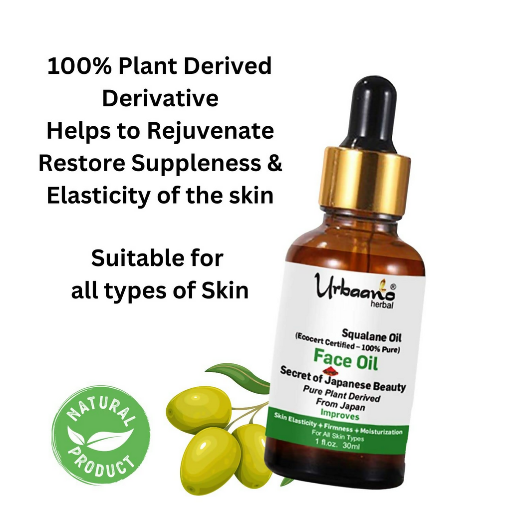 Urbaano Herbal Olive Squalane - 100% Pure Natural Plant-Derived Japanese Oil | Grocsy