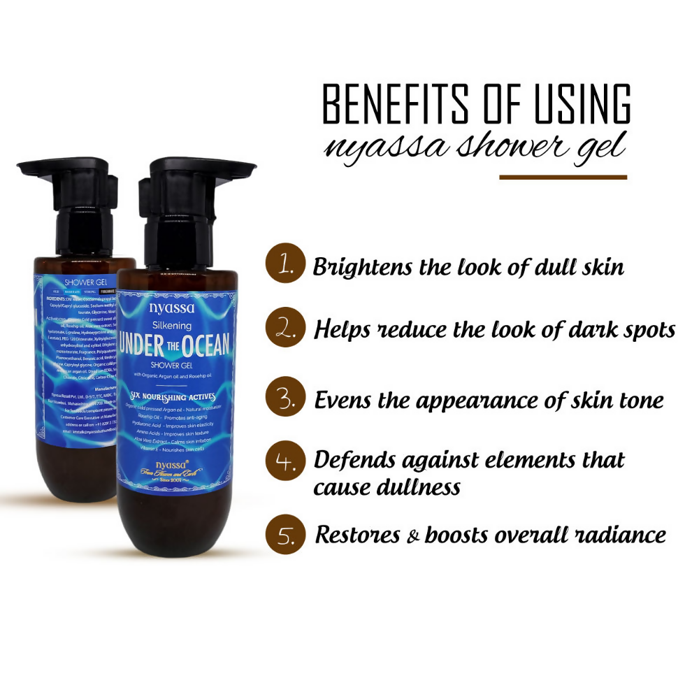 Nyassa Silkening Under The Ocean Shower Gel With Organic Argan Oil And Rosehip Oil | Grocsy