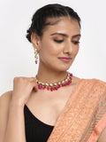 Kundan Choker With Earrings - Ruby Raang | Grocsy