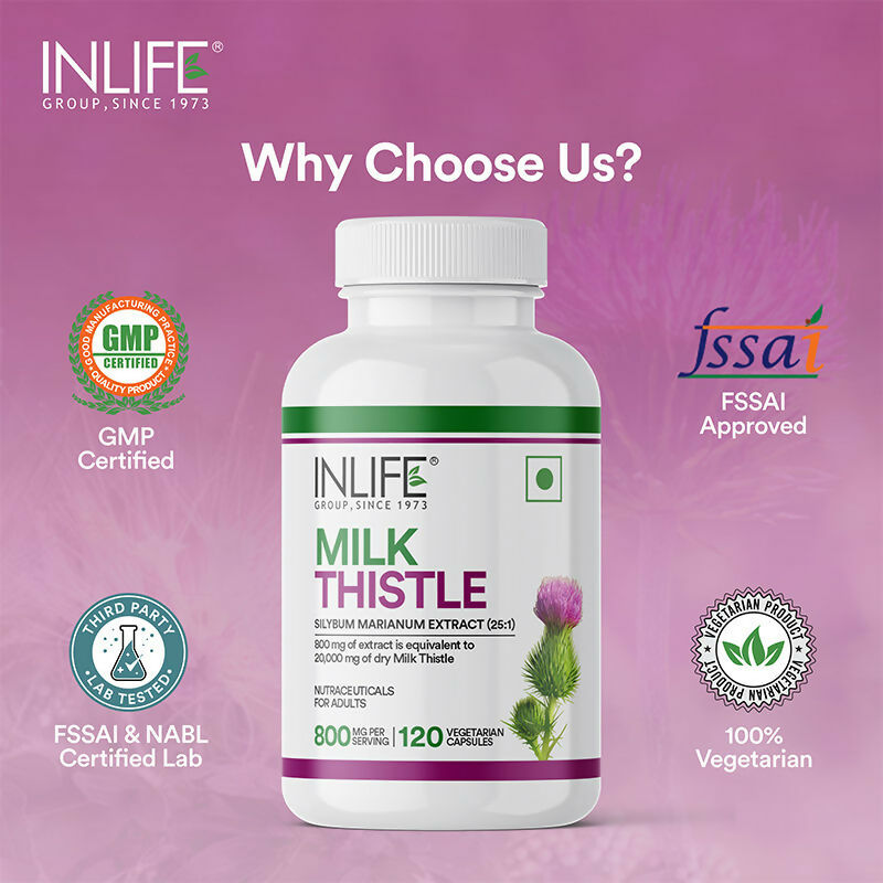 Inlife Milk Thistle Extract 800mg Capsules | Grocsy