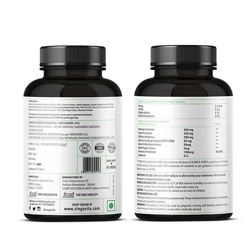 Zingavita Burn Max Tablets with Garcinia | Grocsy