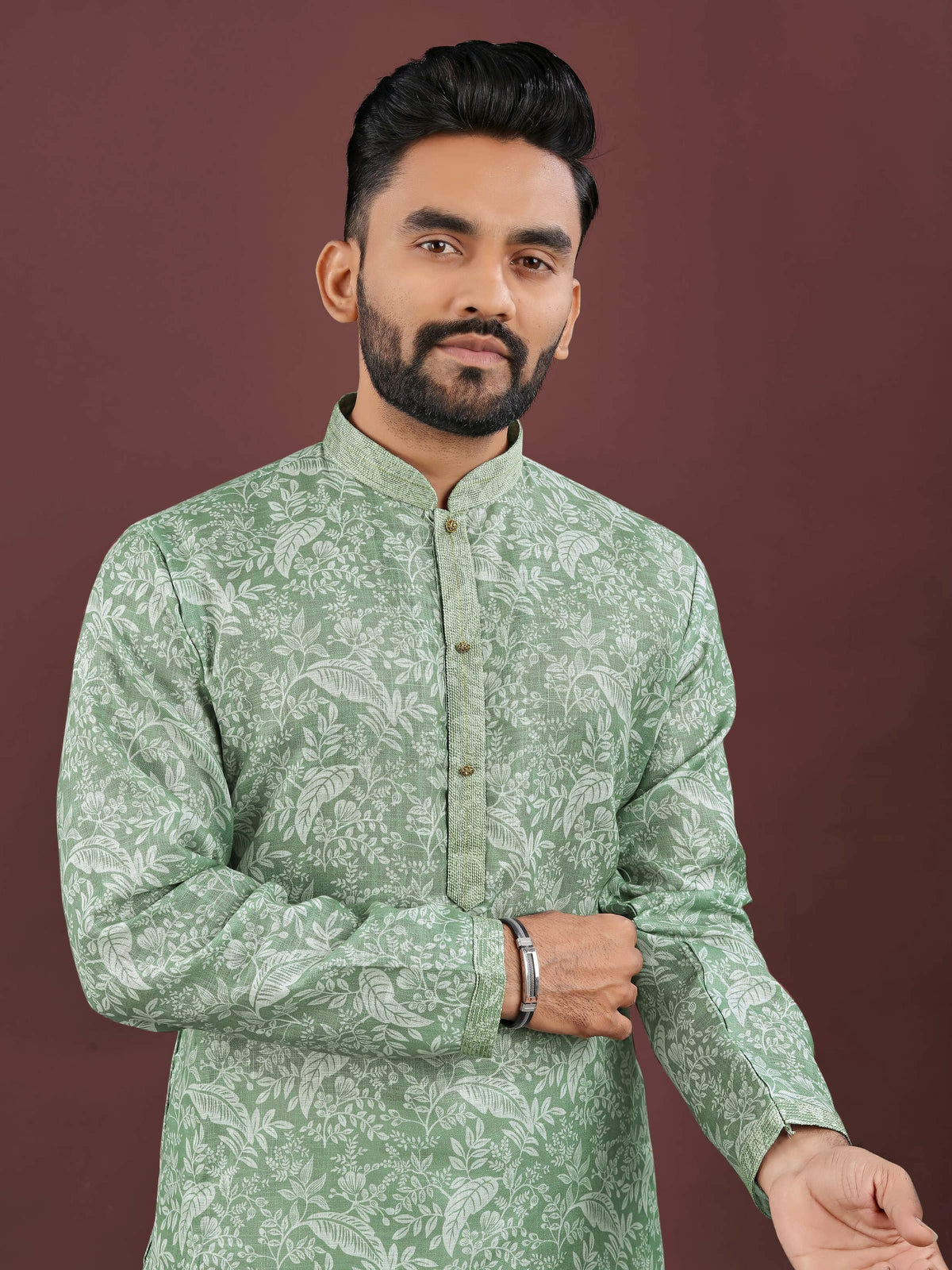 Anaita Light Green Digital Print Kurta | Grocsy