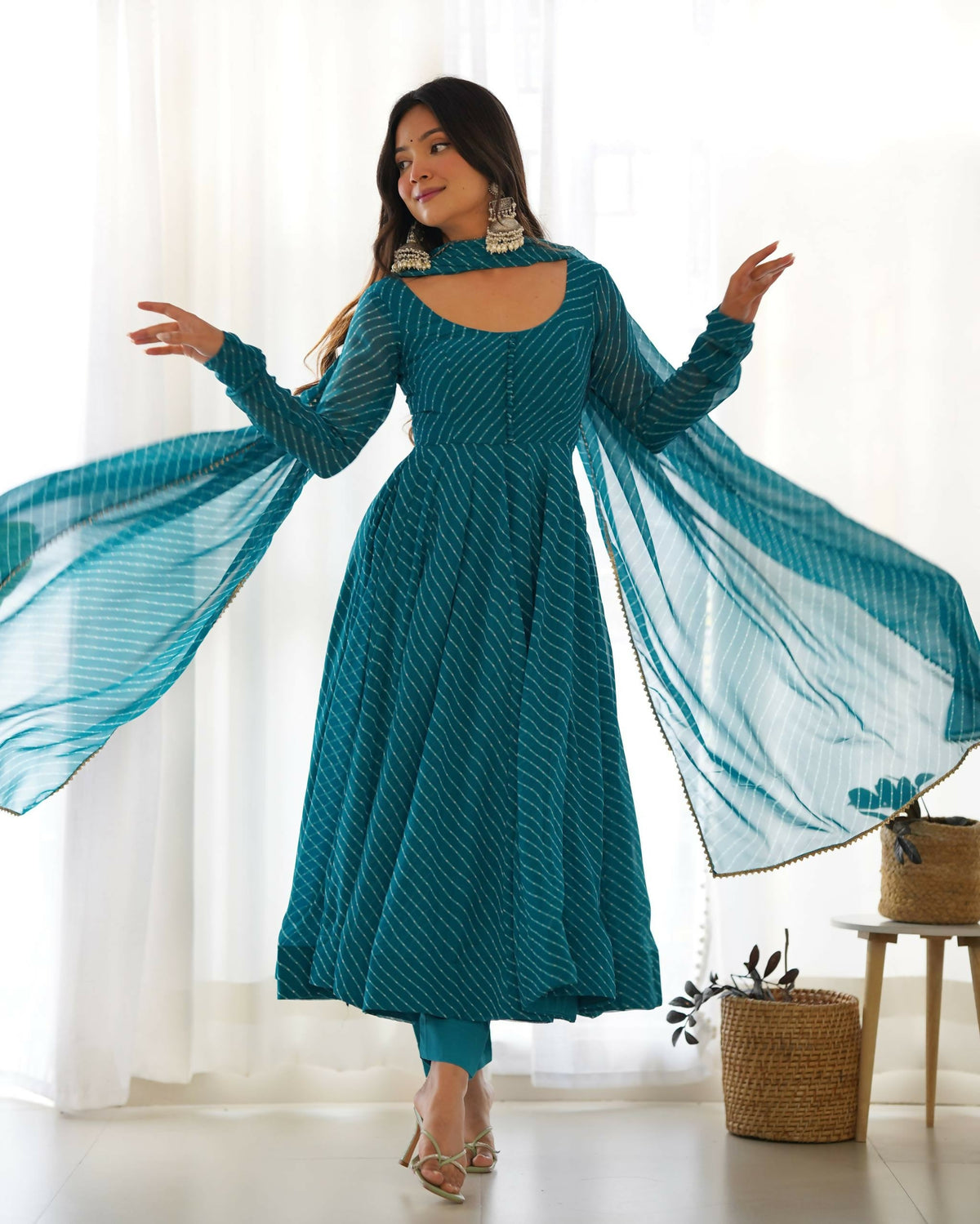 Lehenga Mart Designer Anarkali Suit With Kurta, Pant, Dupatta For Women-Rama | Grocsy