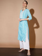 Myshka Women Blue Printed Kurtas | Grocsy