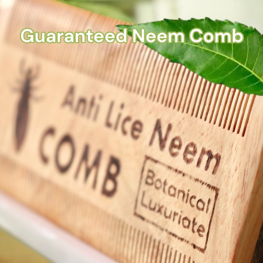 Botanical Luxuriate 100% Neem Wood Lice & Nits Comb | Grocsy