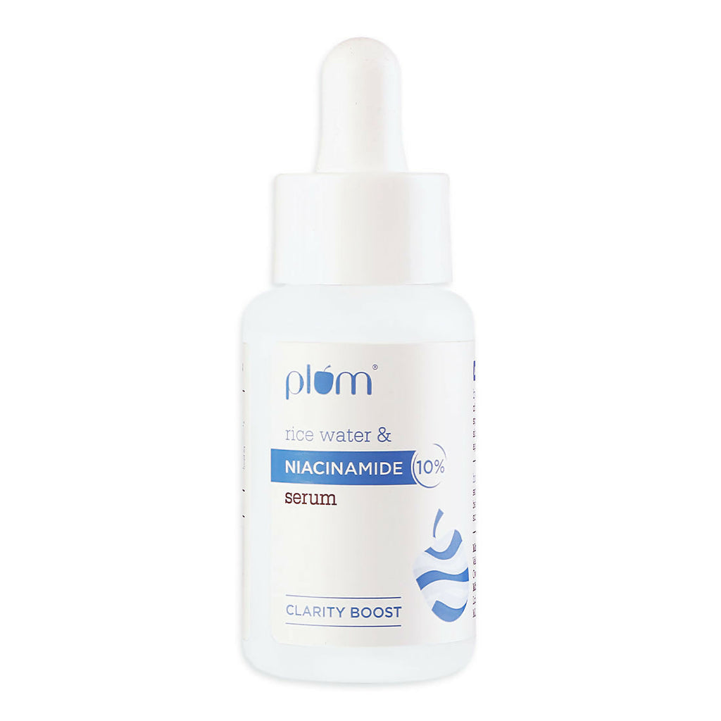 Plum 10% Niacinamide Brightening Face Serum With Rice Water - Fades Blemishes & Dark Spots, Beginner Friendly | Grocsy