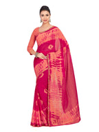 Mimosa Women's Pink Banarasi Chiffon Silk Saree | Grocsy