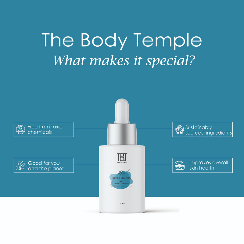 The Body Temple Glycolic 10% Face Serum | Grocsy