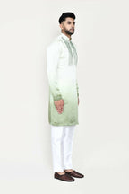 Joban Fashion Green Colored Satin Silk Fabric Kurta With Straight Fit Pant | Grocsy
