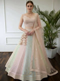 Lehenga Mart Rainbow Faux Georgette Designer Bollywood Style Wedding Wear Lehenga Choli | Grocsy