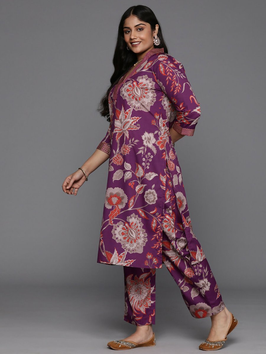 Ahalyaa Women's Traditional wear Kurta Set - Purple | Grocsy