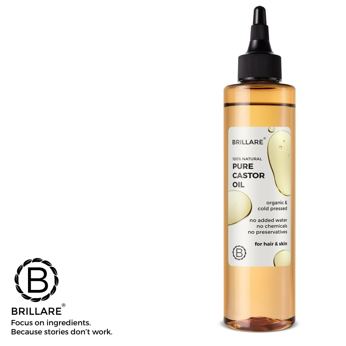 Brillare 100% Natural Pure Castor Oil For Hair Growth | Grocsy