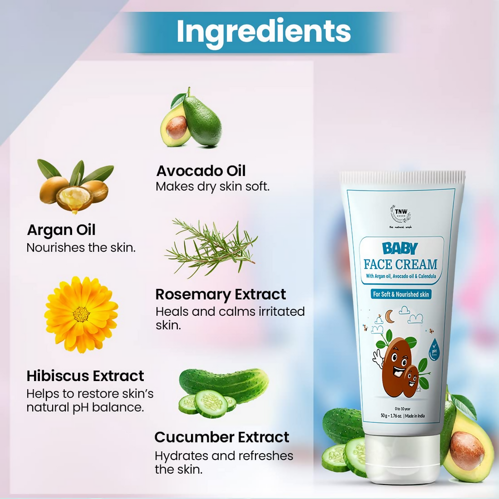 The Natural Wash Moisturizing Baby Face Cream For Soft Skin | Grocsy