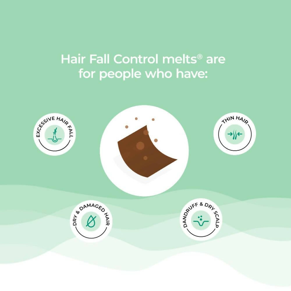 Wellbeing Nutrition Melts Hair Fall Control Oral Strips-Tropical Strawberry Flavor | Grocsy