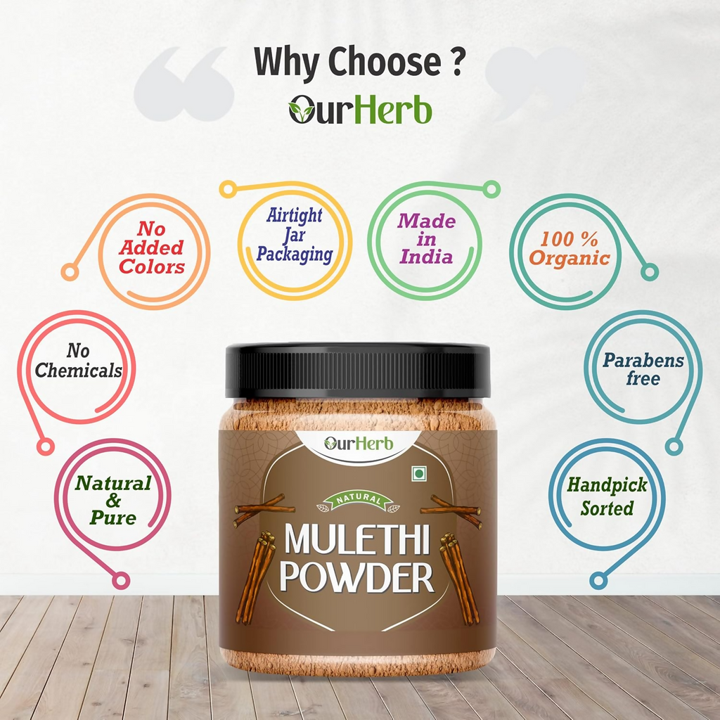 OurHerb Mulethi Powder Face Pack For Skin, Hair With Natural Pigmentation | Grocsy