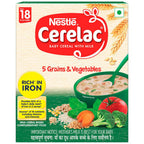Nestle Cerelac Baby Cereal with Milk, 5 Grains & Vegetables ? from 18 to 24 Month | Grocsy