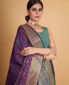 Purple Silk Woven Design Saree With Unstitched Blouse Piece - Akshita | Grocsy
