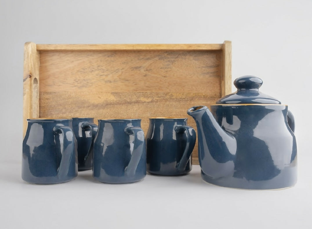 Simply Soho Midnight Bloom Tea Set with Tray | Grocsy