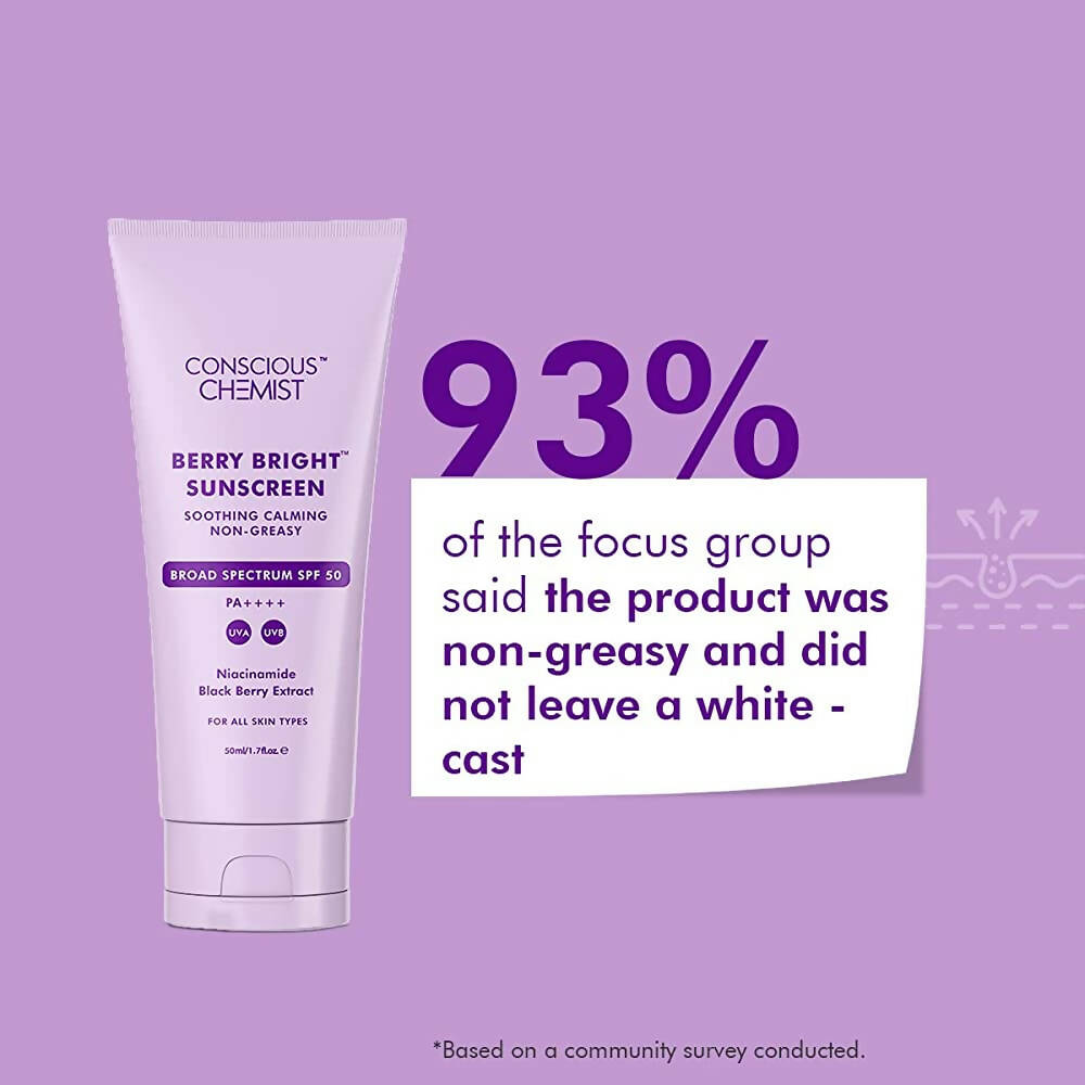 Conscious Chemist Berry Bright Sunscreen SPF 50 | Grocsy