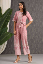 Juniper Women Onionpink Rayon Printed Straight Jumpsuit | Grocsy