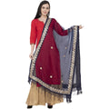 A R Silk Orgenza Gota Patti Fancy Dupatta Color Navy Dupatta or Chunni | Grocsy