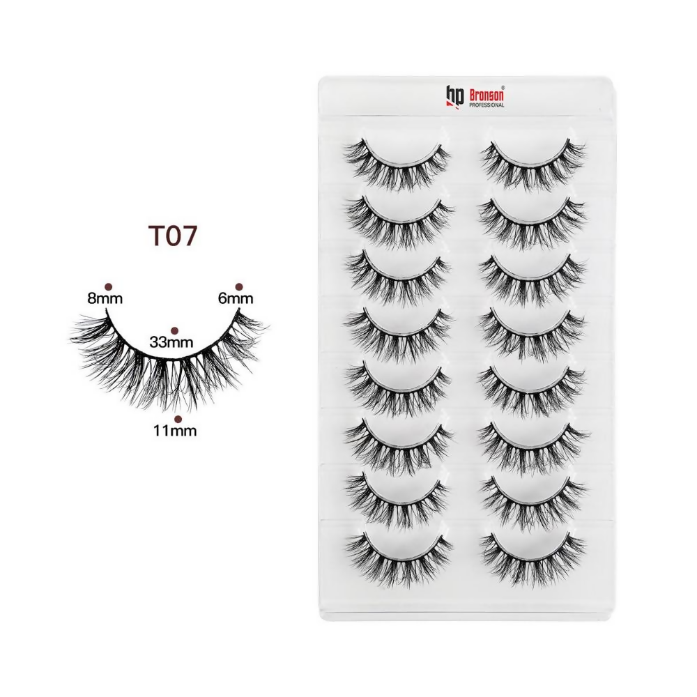 Bronson Professional Eyelash Set 3d False Long And Natural Eye Makeup - T07 | Grocsy