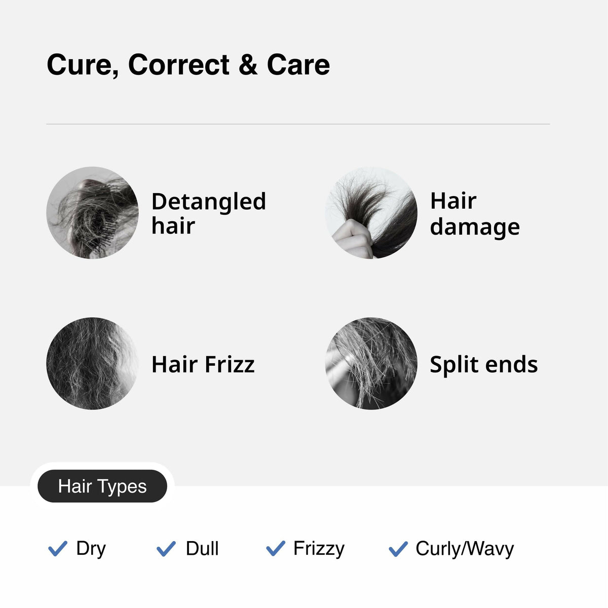 Cureskin Smooth and Shine Hair Serum Helps Reducing Hair Breakage, Frizz | Grocsy