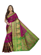 Vamika Banarasi Cotton Silk Pink Weaving Saree | Grocsy