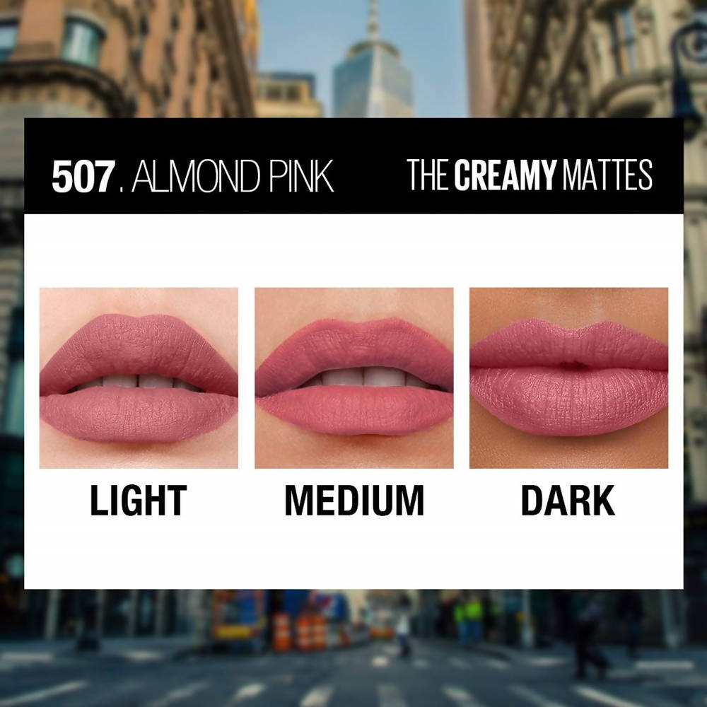 Maybelline New York Color Sensational Creamy Matte Lipstick / 507 Almond Pink | Grocsy