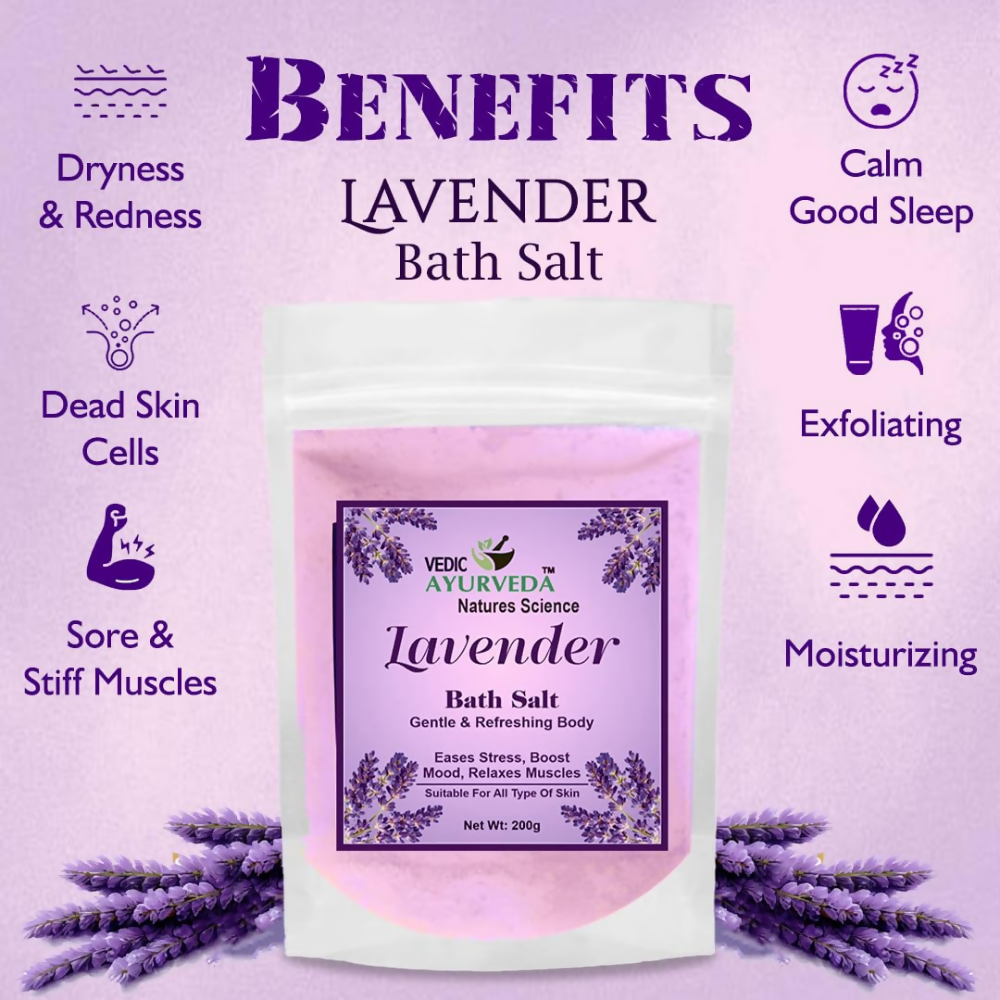 VedicAyurveda Lavender Bath Salt | Grocsy
