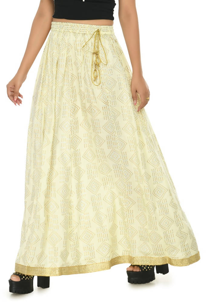 Mominos Fashion Moeza Cotton Off White Printed Lehenga (Lancha) | Grocsy