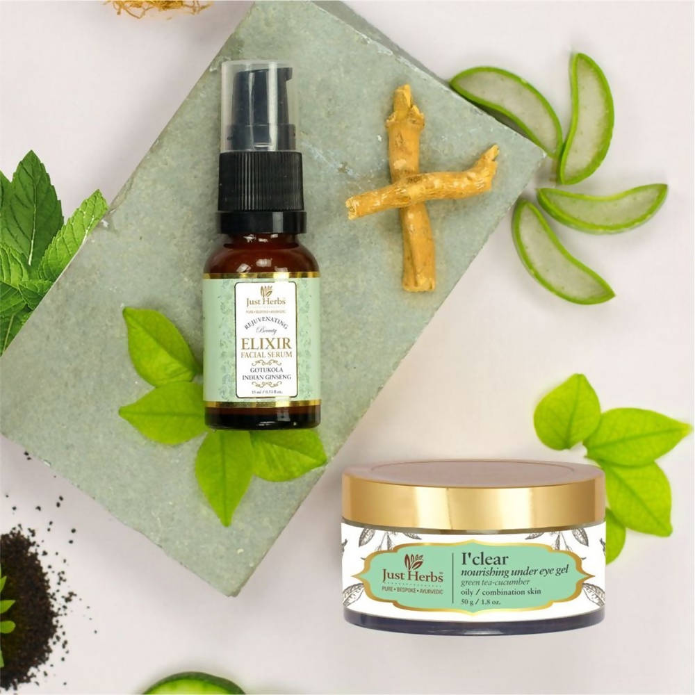 Just Herbs Under - Eye Kit For Oily / Combination Skin | Grocsy