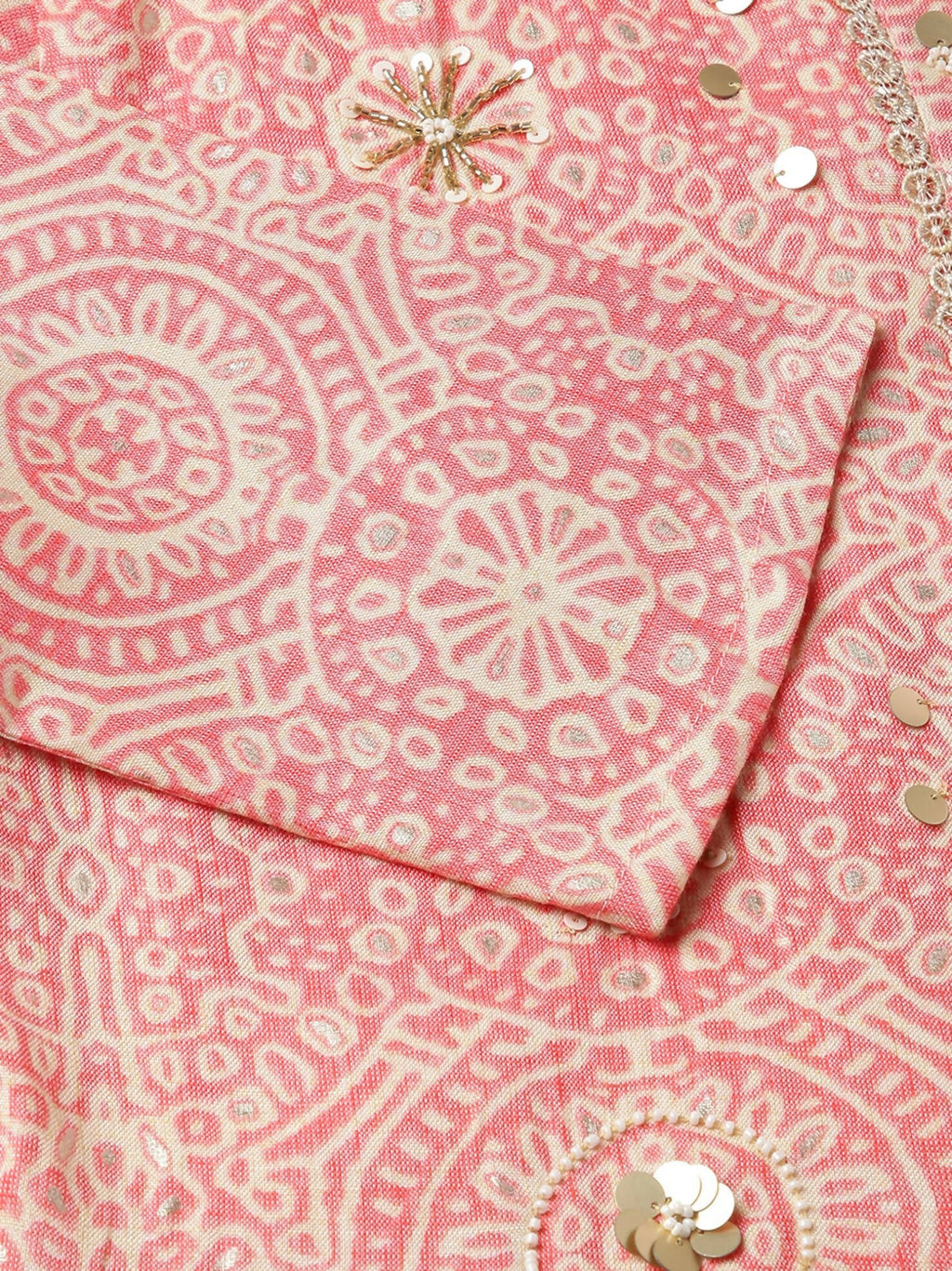 Peach Chiffon Paisley Printed Top - Himanshi | Grocsy