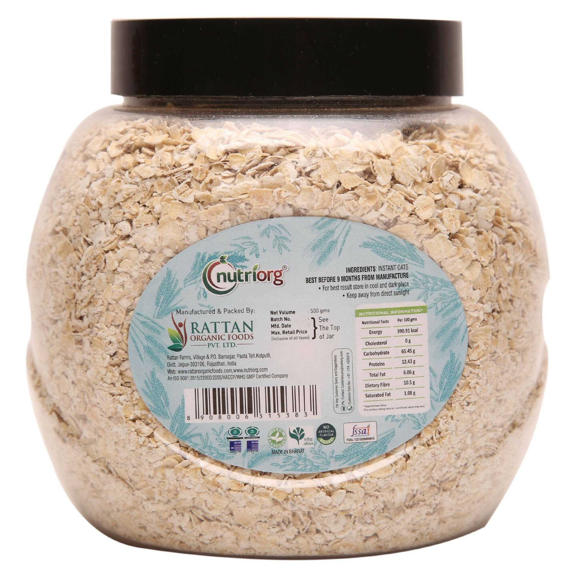 Nutriorg Gluten Free Instant Oats | Grocsy