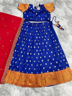 Teeya Creation New Trendy Stylist South Style Lehenga Choli Set - Blue | Grocsy