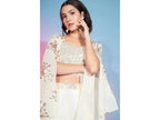 Off White Georgette Sequence With Thread Designer Co-Ord Set - Flory | Grocsy