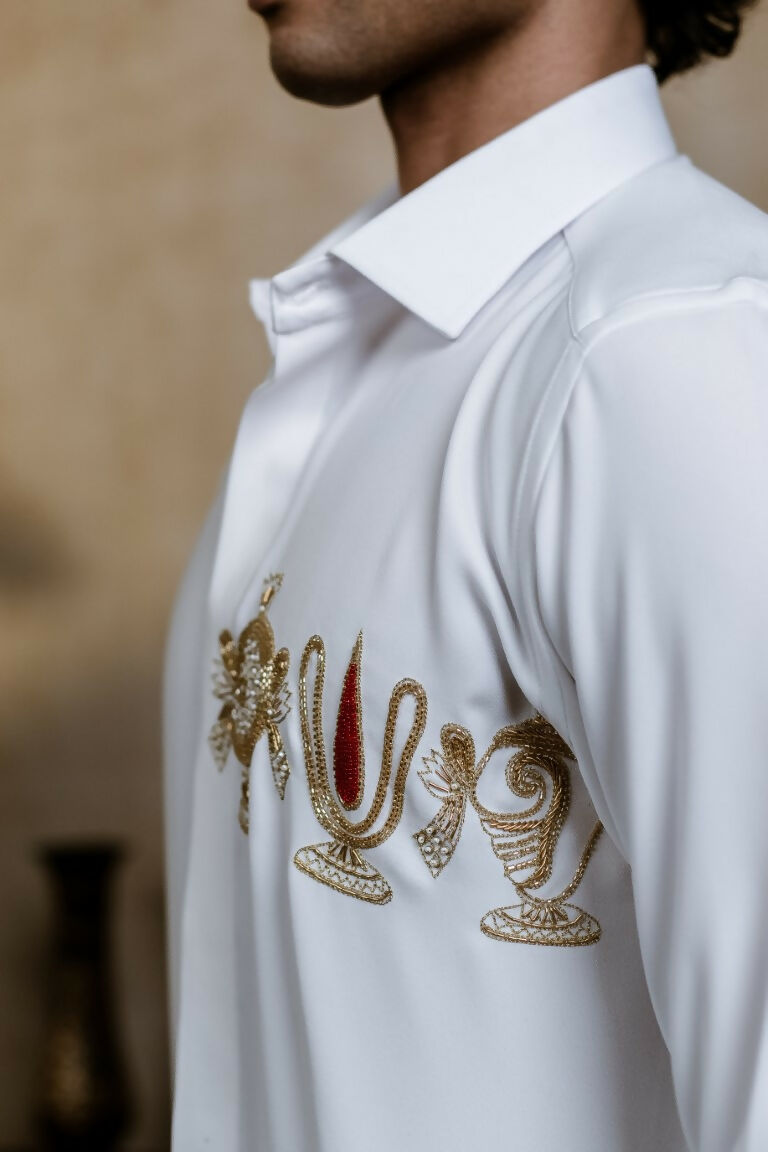 British White Kanaka Murti Shirt By Hilo Design | Grocsy