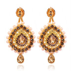 Tehzeeb Creations Stone And Pearl Studded Necklace With Earrings And Tikka | Grocsy