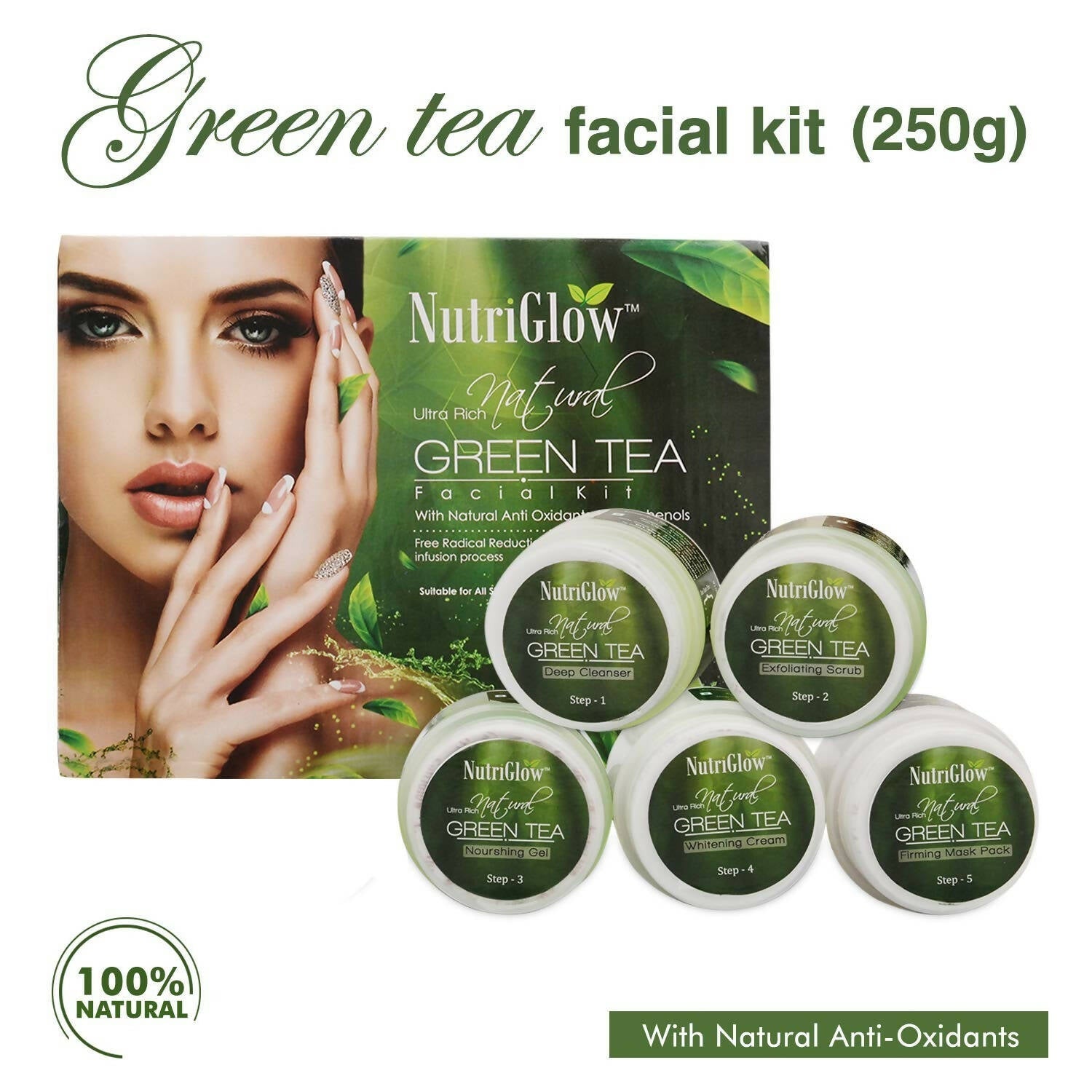NutriGlow Green Tea Facial Kit | Grocsy