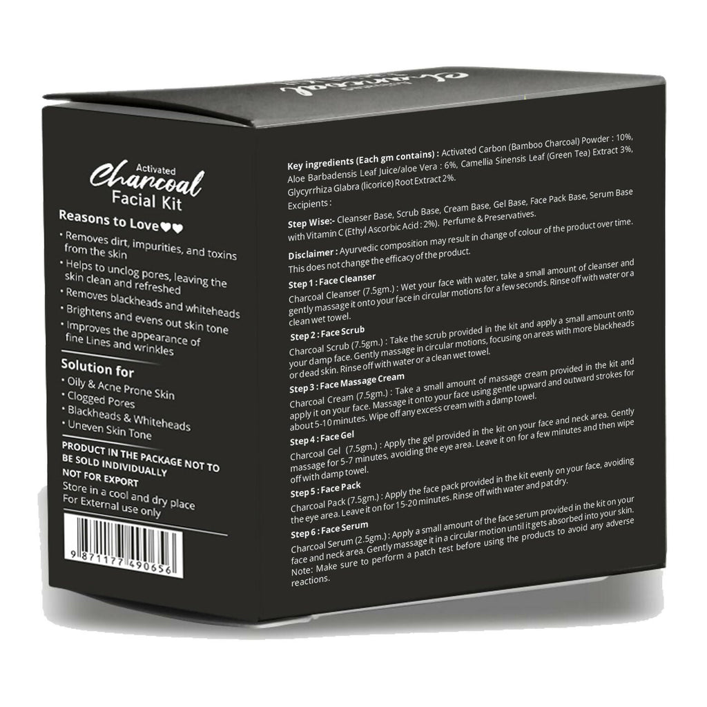 Globus Naturals Anti-Pollution Charcoal Men 6 Step Facial Kit | Grocsy