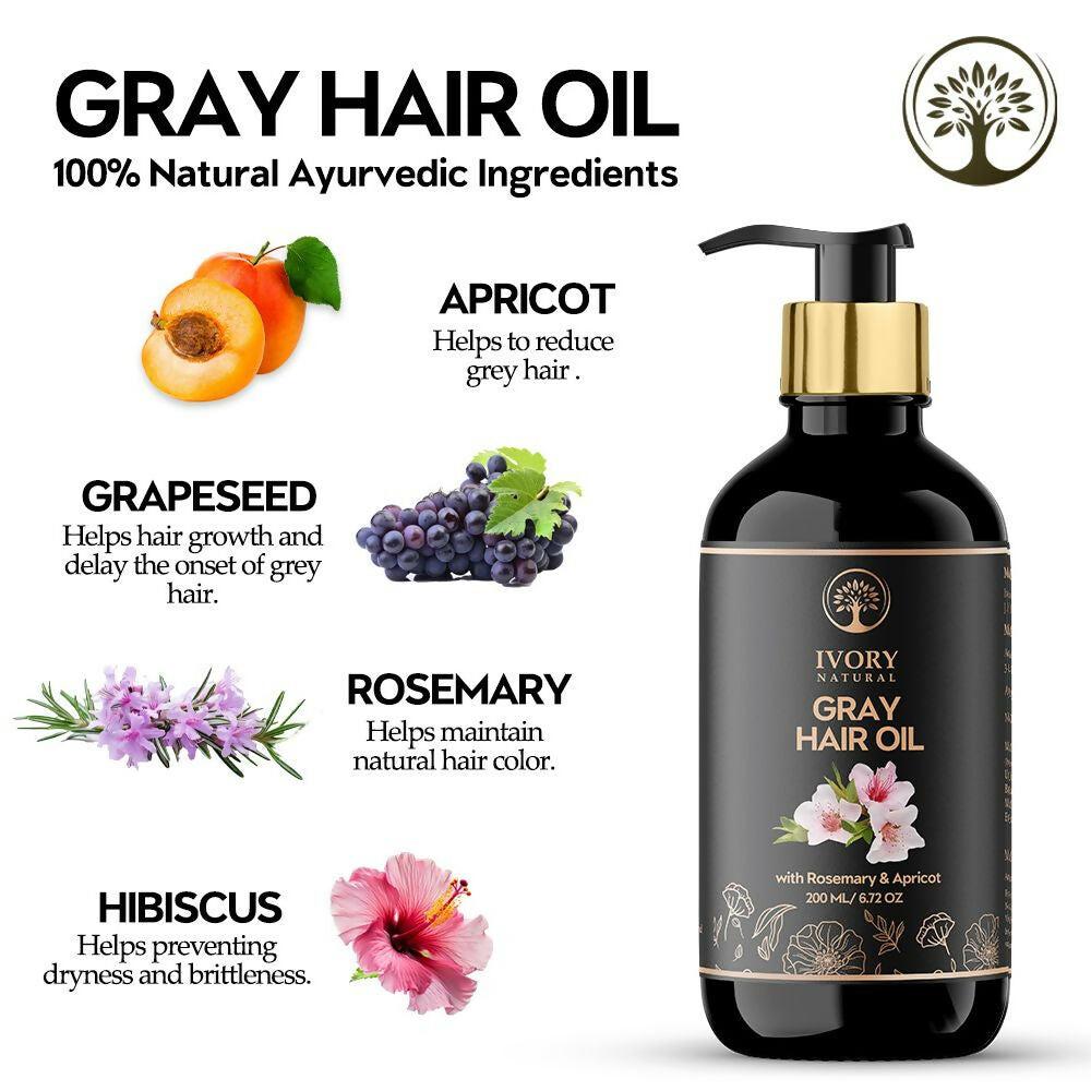 Ivory Natural Gray Oil Restore Natural Black Hair And Shine | Grocsy