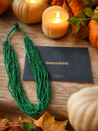 Inhanns Handmade Beaded Multilayer Necklace, 20 Layers - Green | Grocsy