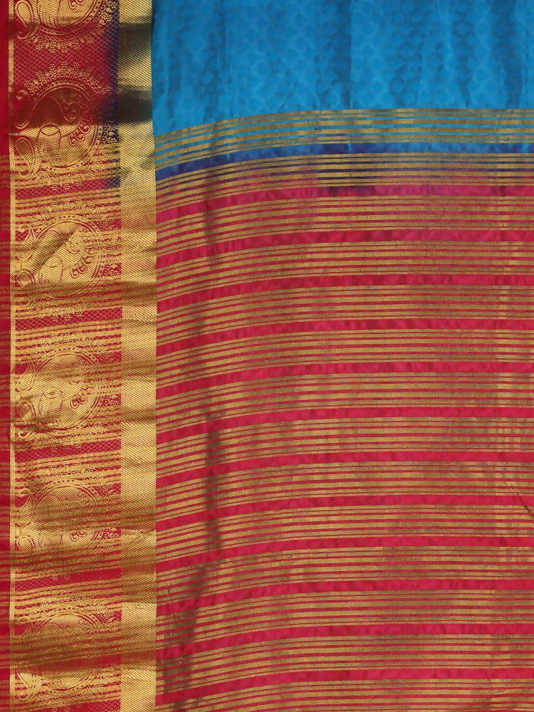 Kalamandir Floral Blue Pashmina Saree | Grocsy