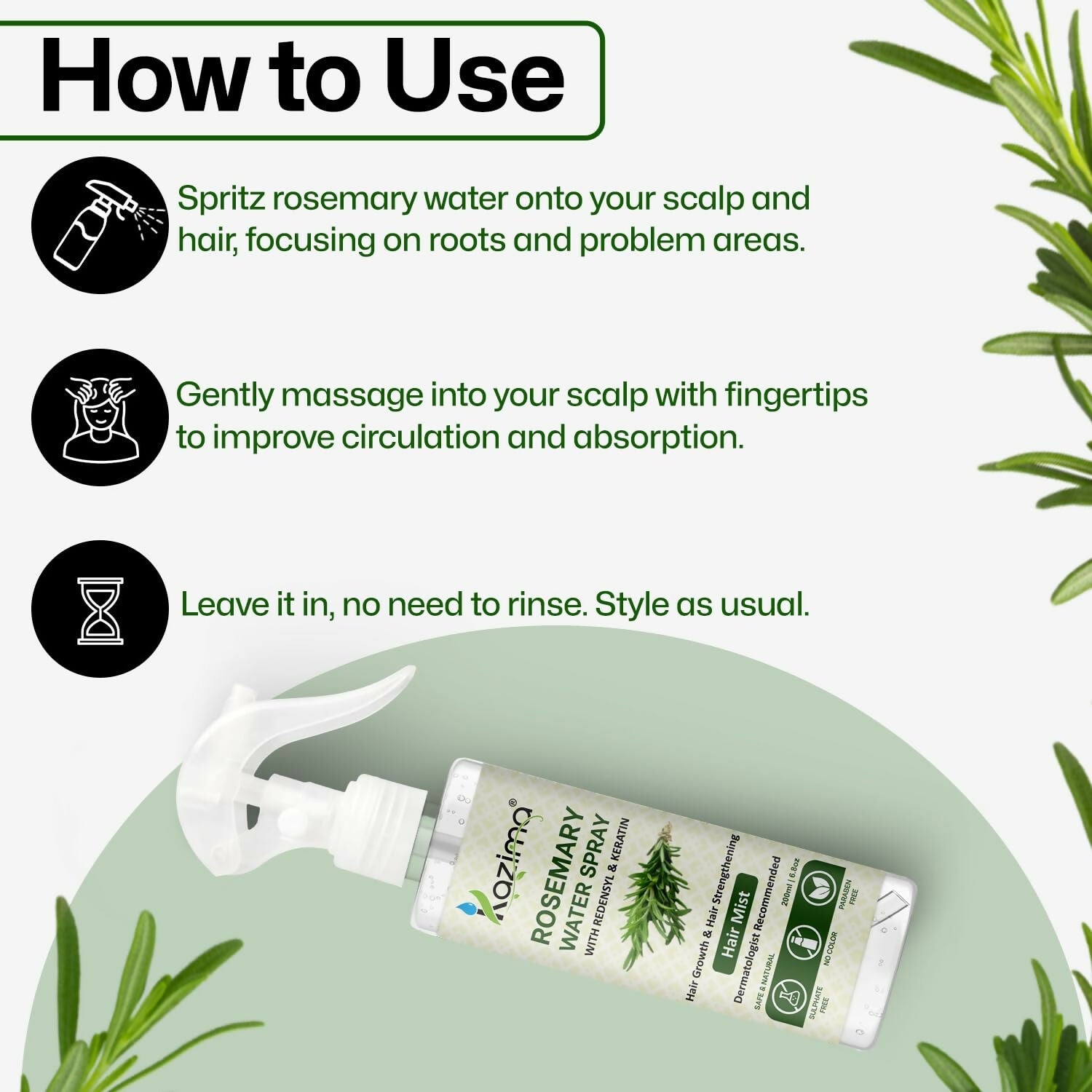 Kazima Rosemary Water For Hair Growth & Healthy Scalp | Grocsy
